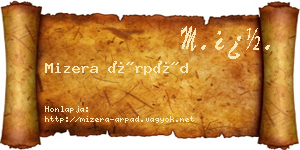 Mizera Árpád névjegykártya